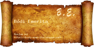 Bódi Emerita névjegykártya